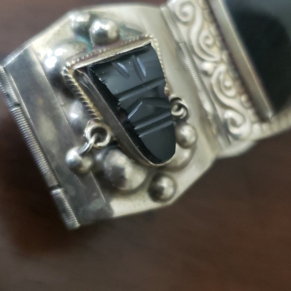 vintage Sterling Silver Stone Bracelet - Picture 4 of 16